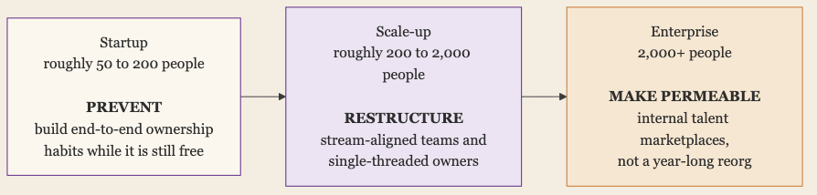 Breaking Silos by Company Size: Prevent, Restructure, Make Permeable